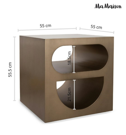 Măsuță Vector 55x55x55,5 cm, Metal Auriu Satinat - MaMaison [11]