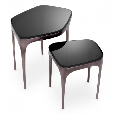   Mese laterale Deacon finisaj nichel negru set de 2 117617 EICHHOLTZ [2]