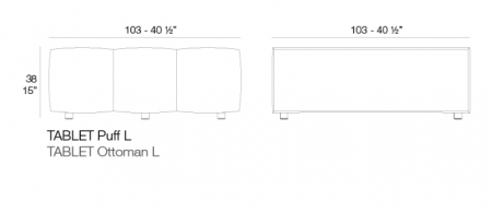 Modul taburet M canapea premium Tablet pentru exterior 104x103x38 cm, 54213 - Vondom [1]