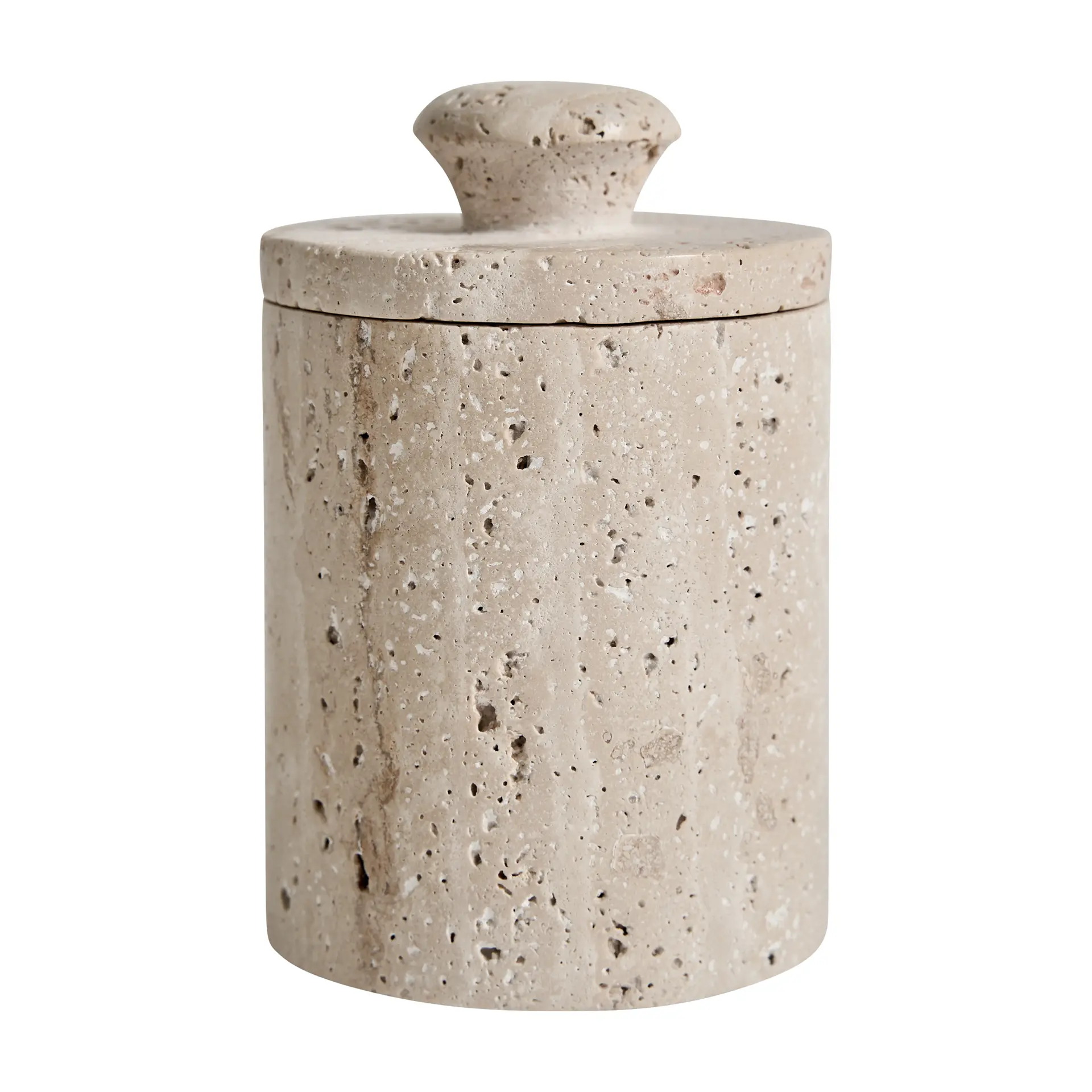 Produse - Motrus Box din Travertin Bej, 10x10x15cm, VicalHome 38251 VicalHome 38251