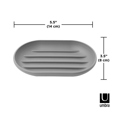 Săpunieră Touch 8x14x2 cm, Plastic Gri Mat - Umbra [4]