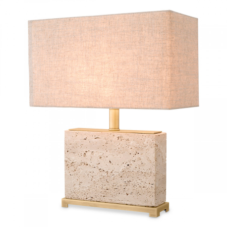 Promotii -   Lampa de masă Newton S travertin cu abajur 116936 EICHHOLTZ