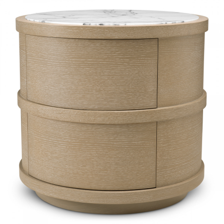 Produse -   Noptieră Cabana rotundă din furnir de steBorcan spălat 117729 EICHHOLTZ