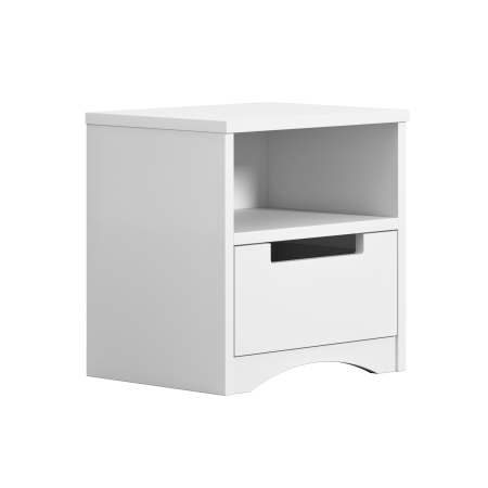 Noptiera copii alba Classic MDF 39,5x40,5 cm, cu sertar si spatiu depozitare deschis [3]
