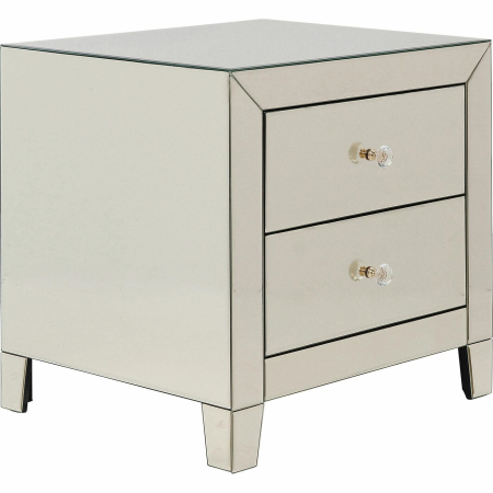Produse - Noptieră Luxury Pearl S 49x41x50 cm, Sticlă Suprafață Oglindă - Kare Design