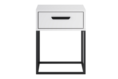 Noptieră Navello, lățime 40 cm, PAL Melaminat Alb, 1 Sertar - COMAD, cod NAVELLO WHITE 61-40-1S [1]