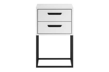 Noptieră Navello, lățime 40 cm, PAL Melaminat Alb, 2 Sertare - COMAD, cod NAVELLO WHITE 61-40-2S [1]