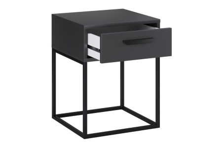 Noptieră Navello, lățime 40 cm, PAL Melaminat Antracit, 1 Sertar - COMAD, cod NAVELLO ANTRACIT 61-40-1S [2]