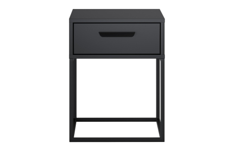 Noptieră Navello, lățime 40 cm, PAL Melaminat Negru Mat, 1 Sertar - COMAD, cod NAVELLO BLACK 61-40-1S [1]