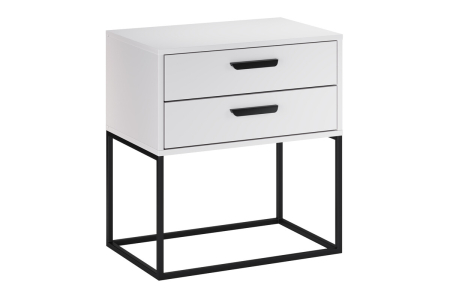 Produse - Noptieră Navello, lățime 60 cm, PAL Melaminat Alb, 2 Sertare - COMAD, cod NAVELLO WHITE 61-60-2S