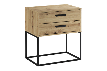 Produse - Noptieră Navello, lățime 60 cm, PAL Melaminat Stejar Artisan, 2 Sertare - COMAD, cod NAVELLO ARTISAN 61-60-2S