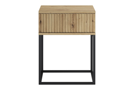 Noptieră Spello, lățime 40 cm, MDF Riflat și PAL Melaminat Stejar Artisan, 1 Sertar - COMAD, cod SPELLO ARTISAN 61-40-1S [1]