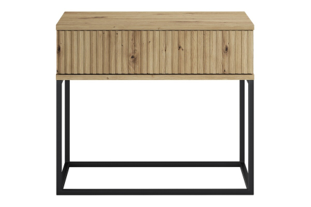 Noptieră Spello, lățime 60 cm, MDF Riflat și PAL Melaminat Stejar Artisan, 1 Sertar - COMAD, cod SPELLO ARTISAN 61-60-1S [1]