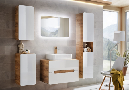 Oglinda baie cu iluminare LED 50x80 cm, finisaj Natura/Stella, design modern COMAD [1]