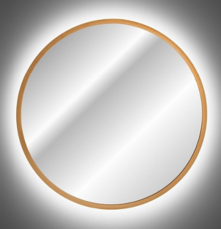 Produse - Oglinda baie rotunda Ø 60/80 cm, cadru auriu, iluminare LED Hestia - COMAD