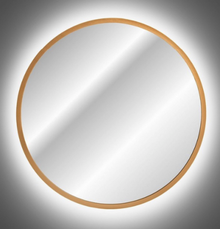 Oglinda baie rotunda 60/80 cm, cadru auriu, iluminare LED Hestia COMAD [1]
