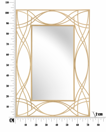 Oglinda decorativa aurie dreptunghiulara Kalypso 72x102,5 cm, rama metal stil modern [4]