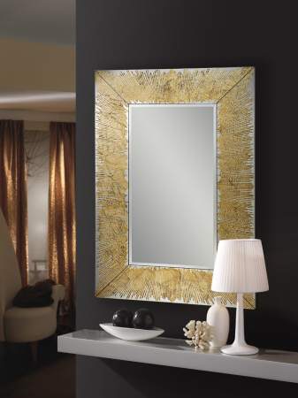 Oglinda decorativa dreptunghiulara aurie/argintie Marion 120x80 cm, foita de aur/argint, 569106 - Schuller [1]