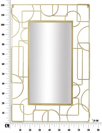 Oglinda decorativa glam Ruslan 80x120 cm cu rama aurie din metal - STOC [6]
