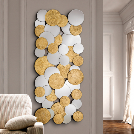 Oglinzi decorative - Oglinda decorativa lux cu auriu Nazli 140x60 cm din cercuri, foita de aur, 725751 - Schuller