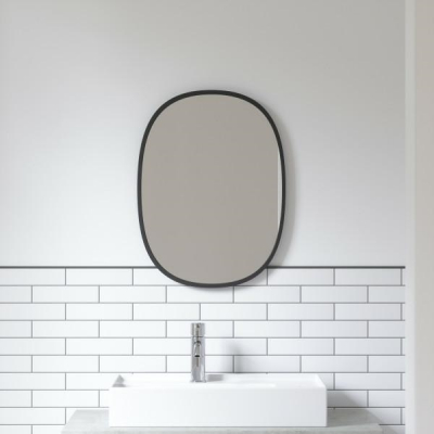 Oglinda decorativa ovala Cerise 46x61 cm, margine cauciucata gri/neagra, 1013765-040 - King [3]