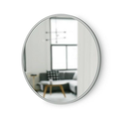 Oglinda decorativa rotunda Camille 46x46 cu rama din cauciuc negru/gri, 1013756-040 - King [7]