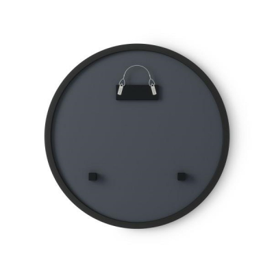 Oglinda decorativa rotunda Camille 46x46 cu rama din cauciuc negru/gri, 1013756-040 - King [1]