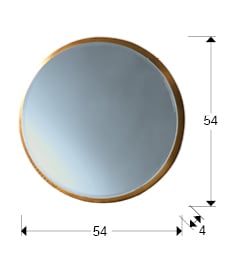 Oglinda decorativa rotunda Miss Ø54 cm cu rama aurie, 119122 - Schuller [2]