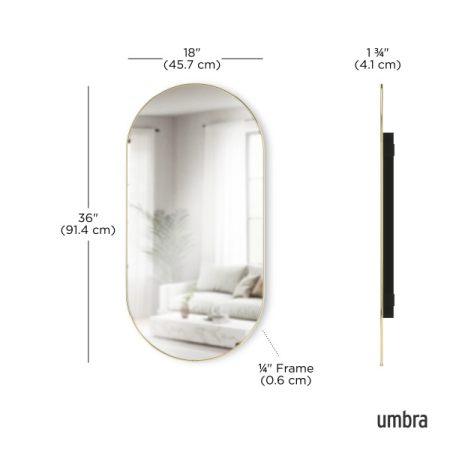 Oglindă Hubba 36 45x4x91 cm, Metal Alamă - Umbra [4]