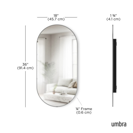 Oglindă Hubba 36 45x4x91 cm, Metal Titan - Umbra [4]