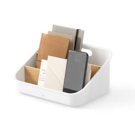 Organizator Bellwood 14x17x24 cm, 80% Plastic Reciclat și 19% Lemn Regenerabil Alb - Umbra [3]