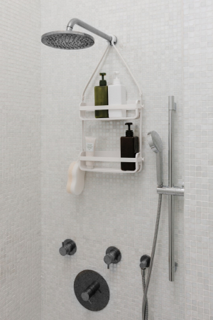 Organizator pentru Baie Flex Alb din Plastică și Silicon Alb, 31x9x65cm, Umbra 023460-660 [2]