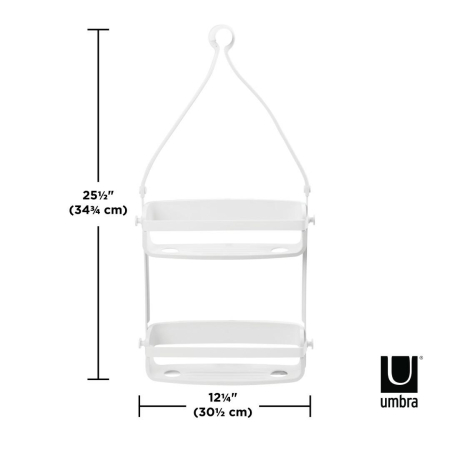 Organizator pentru Baie Flex Alb din Plastică și Silicon Alb, 31x9x65cm, Umbra 023460-660 [5]