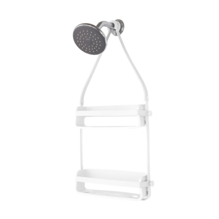 Produse - Organizator pentru Baie Flex Alb din Plastică și Silicon Alb, 31x9x65cm, Umbra 023460-660