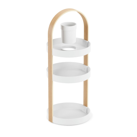 Organizator pentru Cosmetice Bellwood 20x20x50 cm, Alb, Natural - Umbra [1]