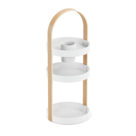 Cutii decorative - Organizator pentru Cosmetice Bellwood 20x20x50 cm, Alb, Natural - Umbra