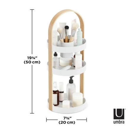 Organizator pentru Cosmetice Bellwood 20x20x50 cm, Alb, Natural - Umbra [5]