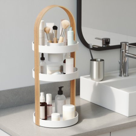Organizator pentru Cosmetice Bellwood 20x20x50 cm, Alb, Natural - Umbra [2]