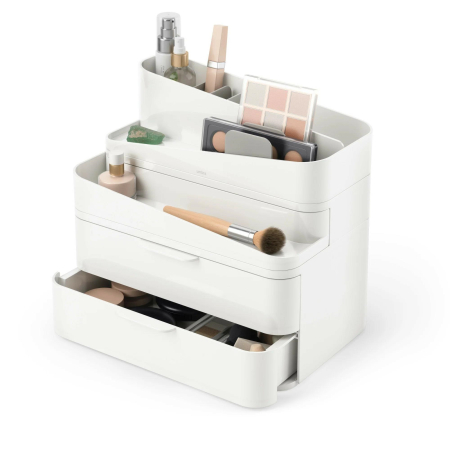 Produse - Organizator pentru Cosmetice Glam Large 18x25x26 cm, Plastic Alb - Umbra
