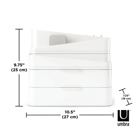 Organizator pentru Cosmetice Glam Large 18x25x26 cm, Plastic Alb - Umbra [5]