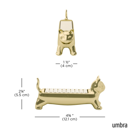Organizator pentru Inele Ali Cat 12x4x5 cm, Auriu Lustruit - Umbra [5]