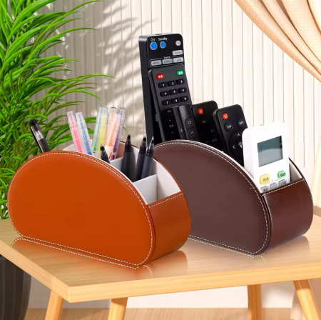 Organizator pentru Telecomenzi Remot 23,5x7,5x11,5 cm, Piele Negru - SHP [4]
