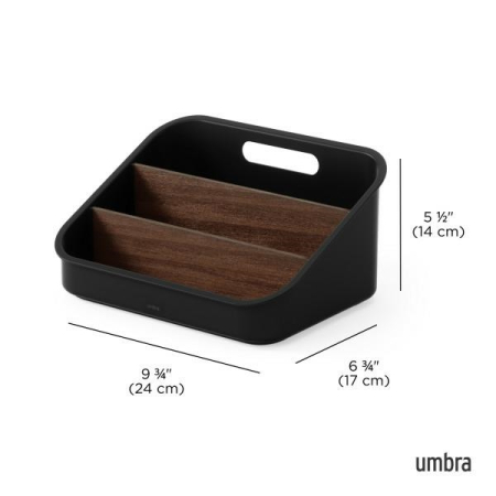 Organizer Bellwood 14x17x24 cm, 80% din Plastic Provenit din Reciclare și 19% din Lemn Regenerabil Negru - Umbra [8]