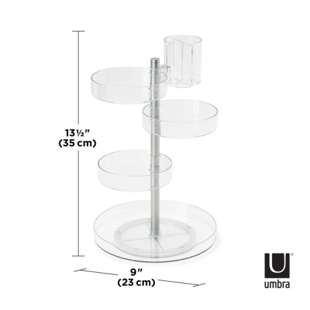 Organizer Cosmetic Pirouette Transparent / Nichelat Transparent, 23x23x35cm, Umbra 1015097-239 [5]