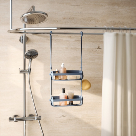 Organizer de Baie Flex Albastru din Plastic Albastru, 31x9x65cm, Umbra 023460-1050 [7]