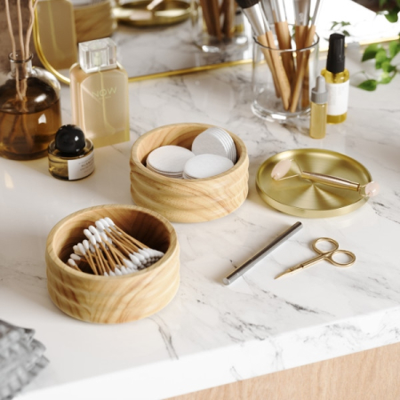 Organizer de Bijuterii Tesora 13x12x13 cm, Lemn Natural Auriu - Umbra [6]