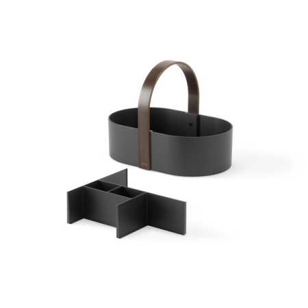 Organizer pentru Cosmetice Bellwood 30x20x23 cm, Plastic Reciclat și Lemn Negru - Umbra [2]