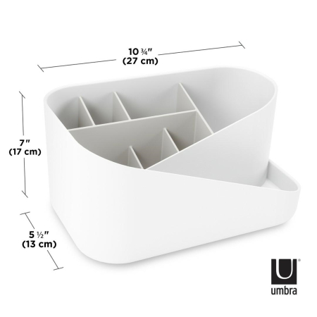 Organizer pentru Cosmetice Glam 17x13x27 cm, Alb-Gri - Umbra [5]