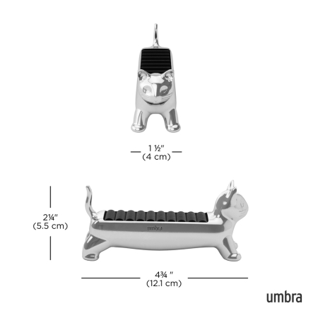 Organizer pentru Inele Ali Cat 12x4x5 cm, Metal Turnat Crom Lustruit - Umbra [5]