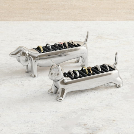 Organizer pentru Inele Ali Cat 12x4x5 cm, Metal Turnat Crom Lustruit - Umbra [7]
